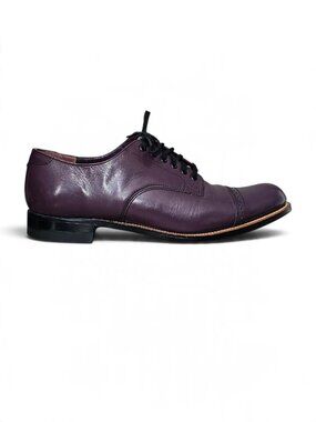 Stacy Adams Madison Retro Plum Kidskin Leather Cap Toe Oxfords Shoe 7.5 00027